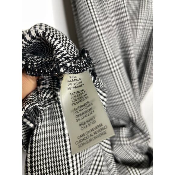 Calvin Klein Size 6R  Black White Houndstooth Sleeveless Ruffled Tulip Dress - Picture 7 of 7